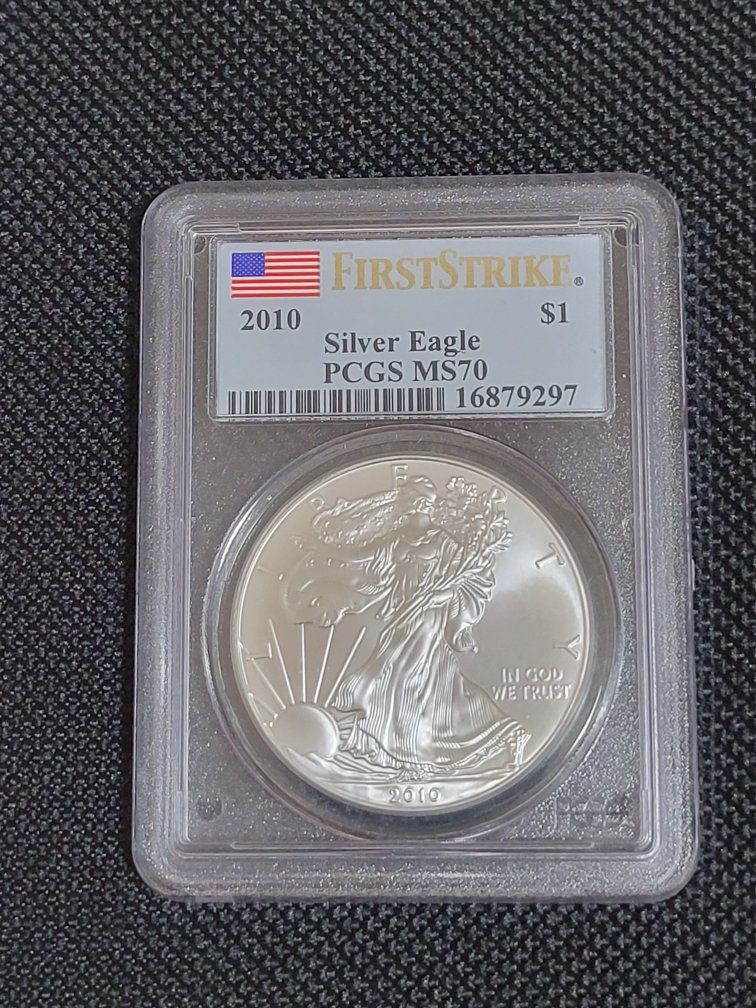 2010 $1 Silver Eagle PCGS MS70 First Strike Graded Coin