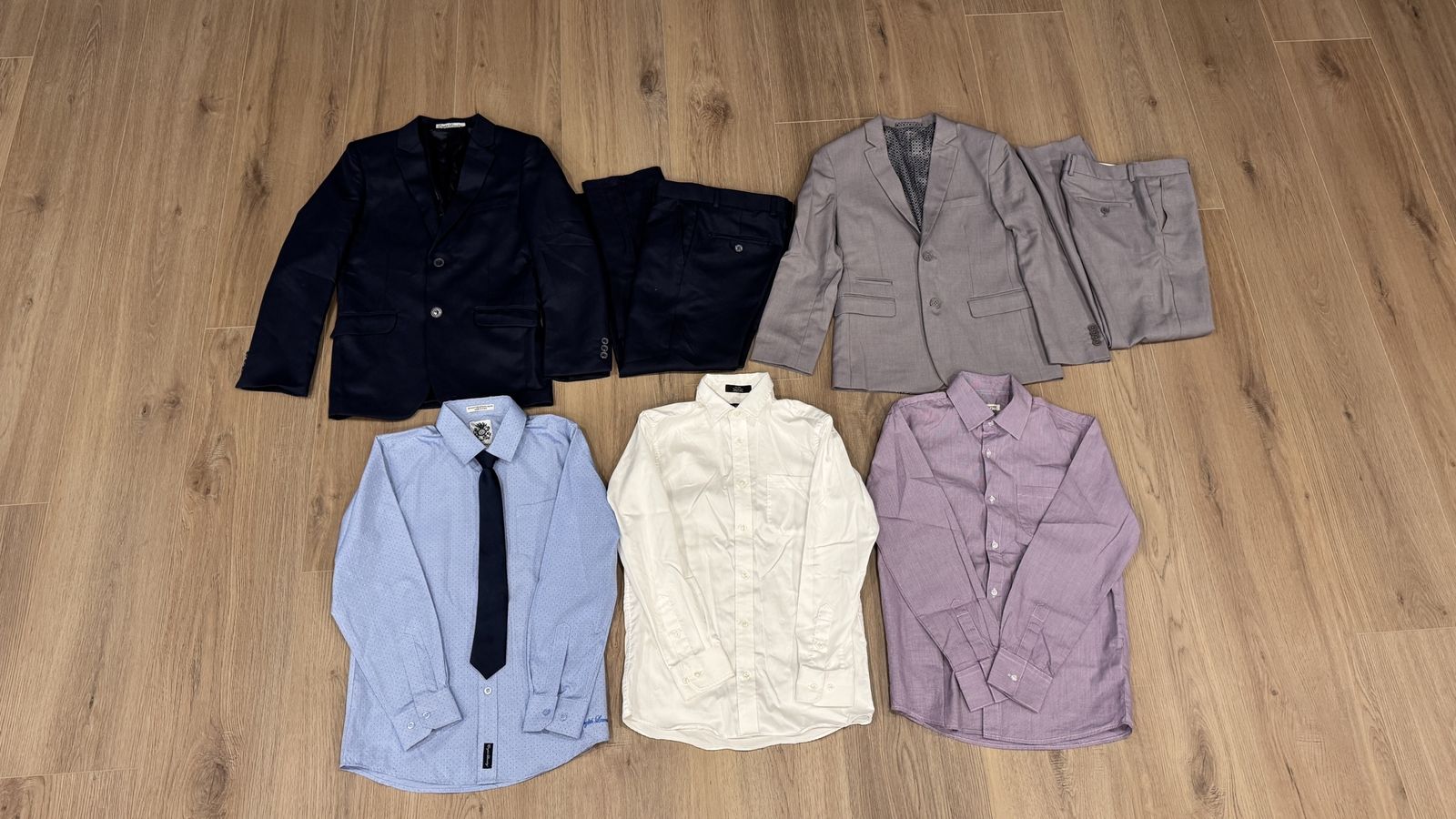 2, Boys suits size 14, 3 dress shirts and a tie