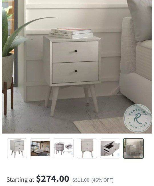 White Nightstands Set of 2 Brand New