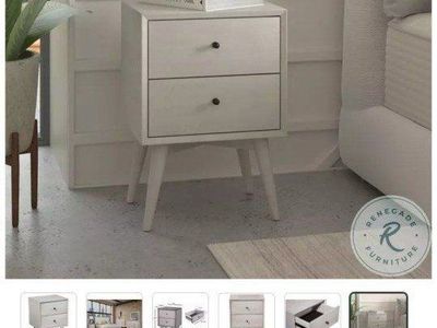 White Nightstands Set of 2 Brand New