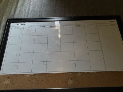 Monthly Calendar Dry Erase Board with Cork Strip