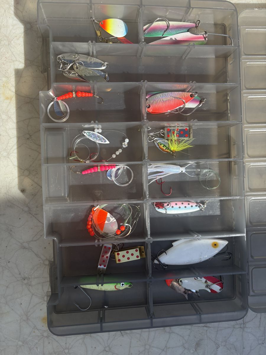 Fishing Tackle plus box( Git out and go fishing )