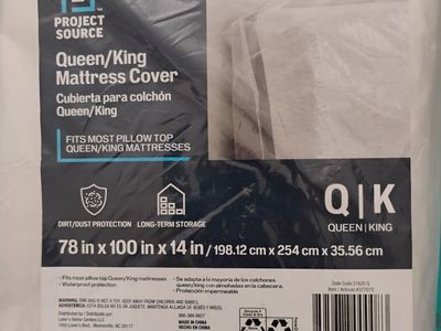 Project Source Queen/King Mattress Cover - Waterproof, Dust & Dirt Protection for Long-Term Storage
