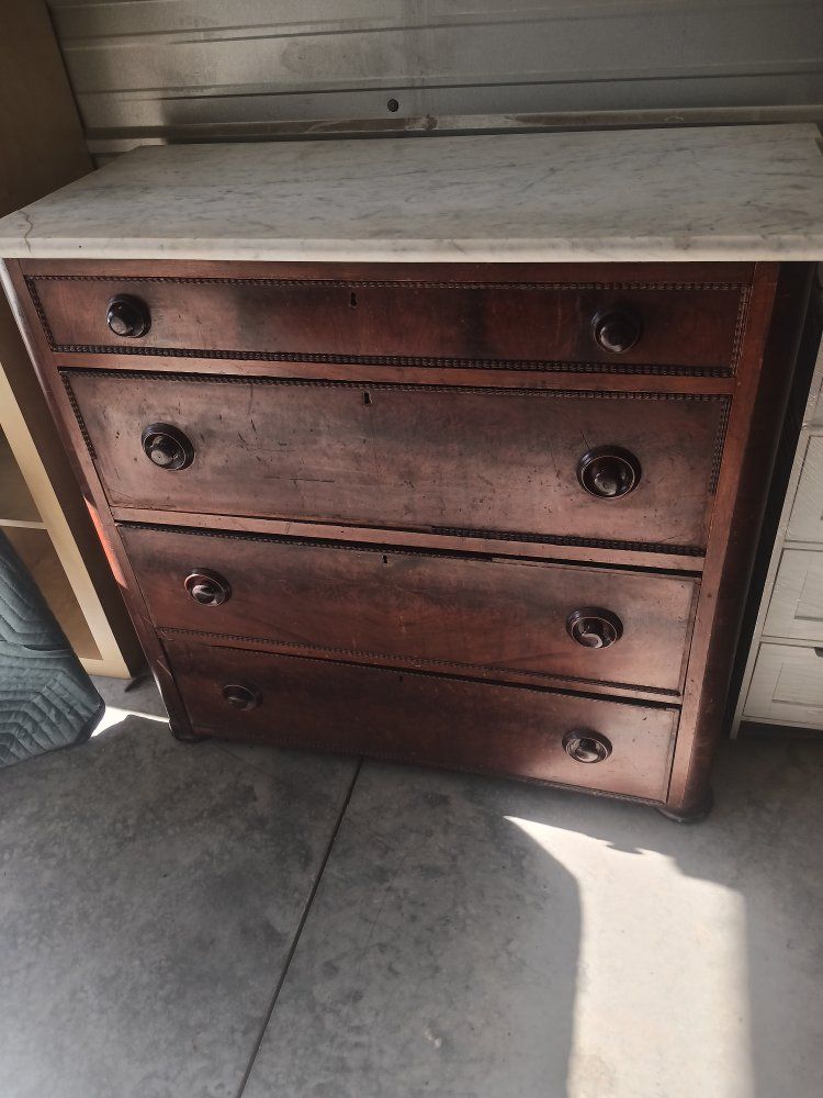 wood dresser with marble top