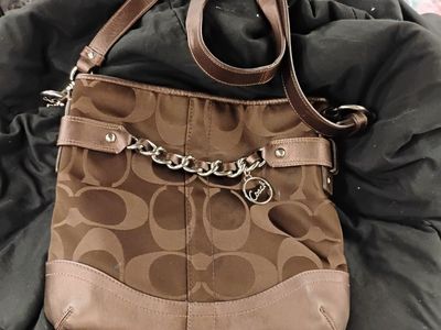 coach cross body shoulder bag dark brown