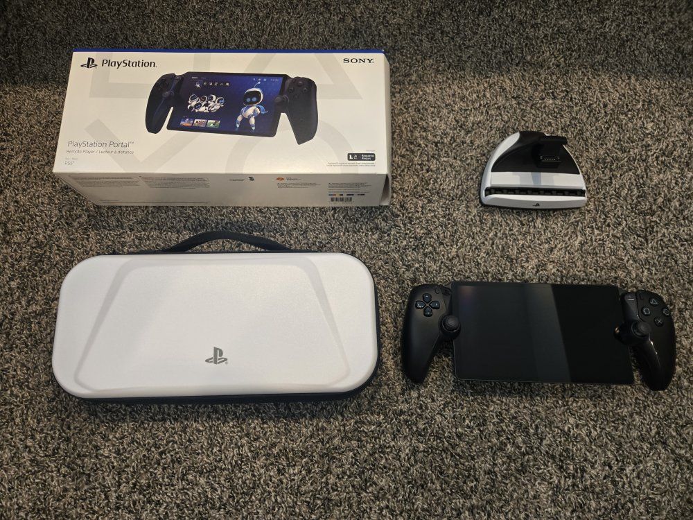 Sony PlayStation Portal Remote Player Bundle - Black, Carrying Case & Charging Dock included