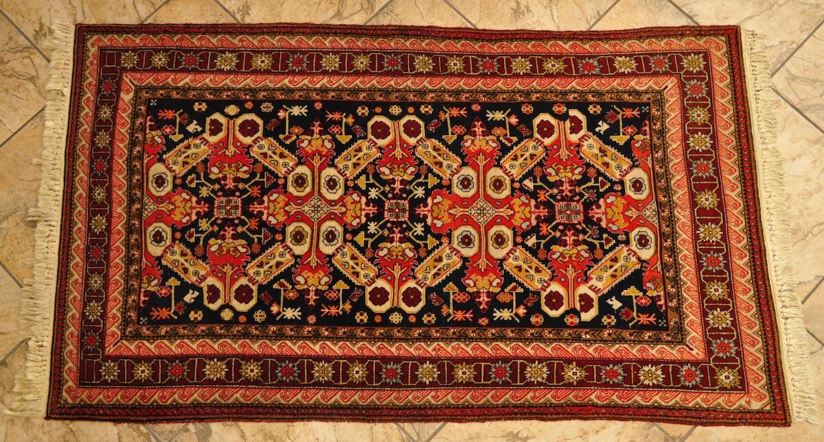 Semi-Antique Hand-Woven Rug from the Caucasus (7.3 x 4.0 ft)