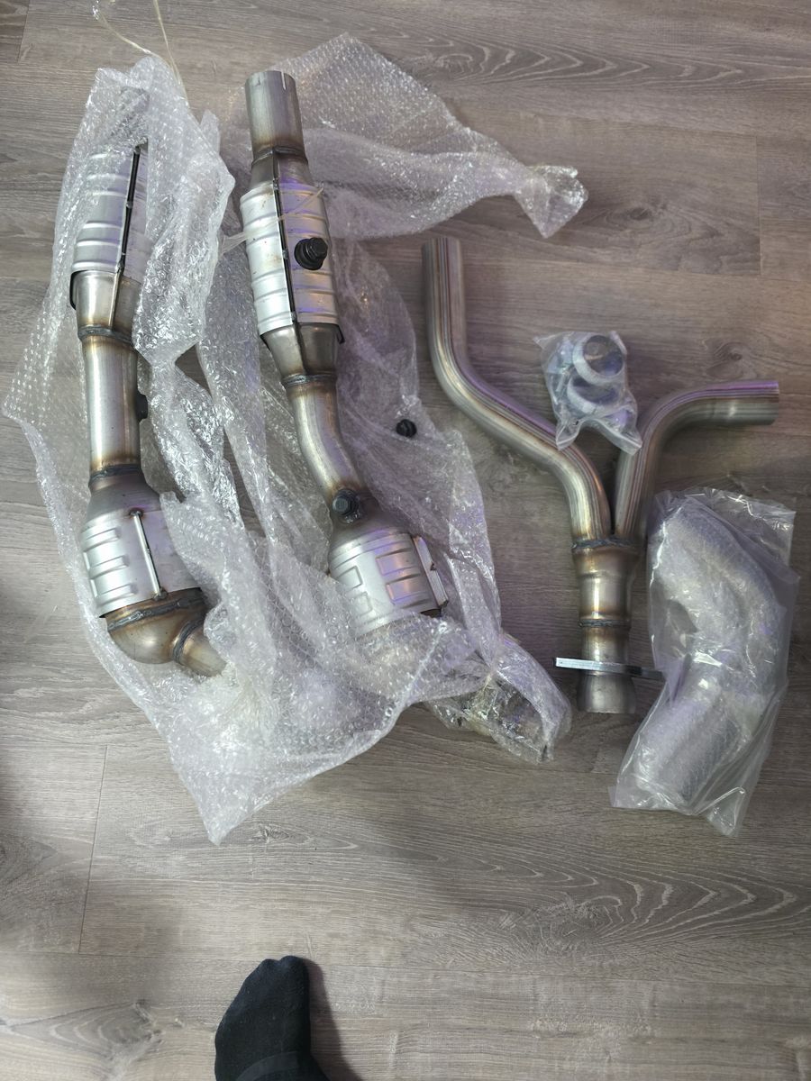High-Flow Catted Exhaust / Front Pipe Setup – Stainless Twin Turbo System