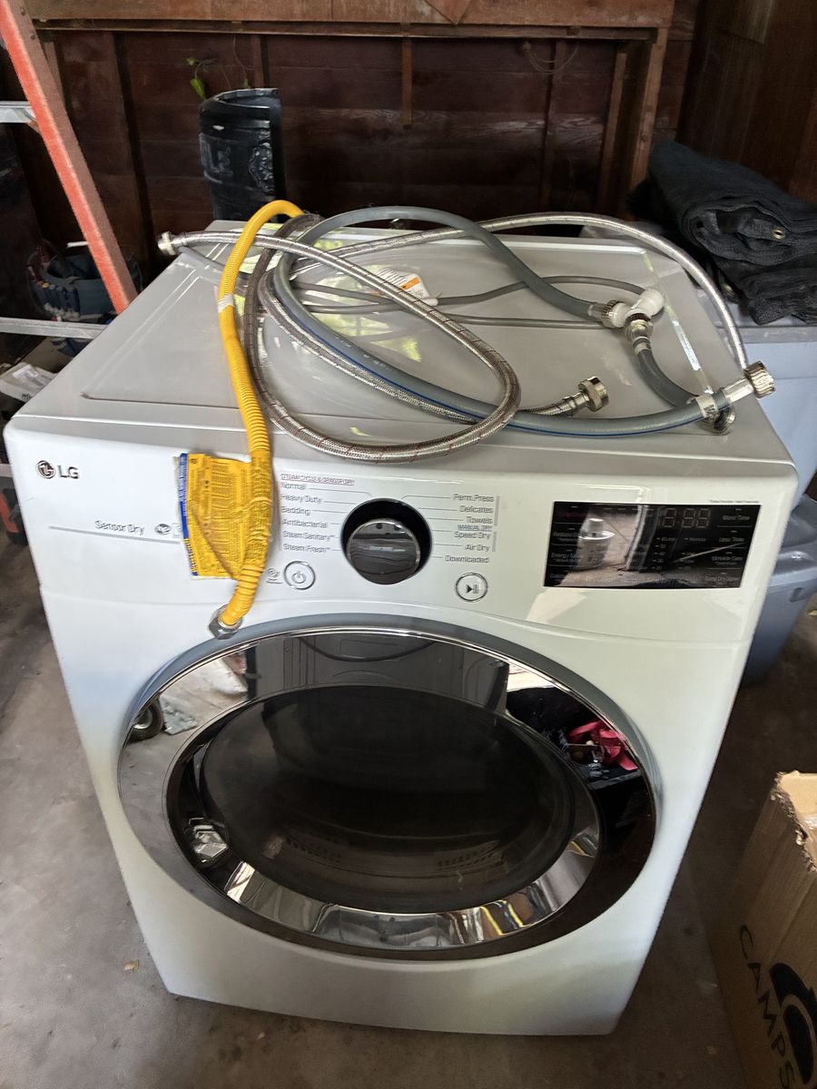 LG DLGX3701W White Gas Dryer - Sensor Dry, Large Capacity, Front Load