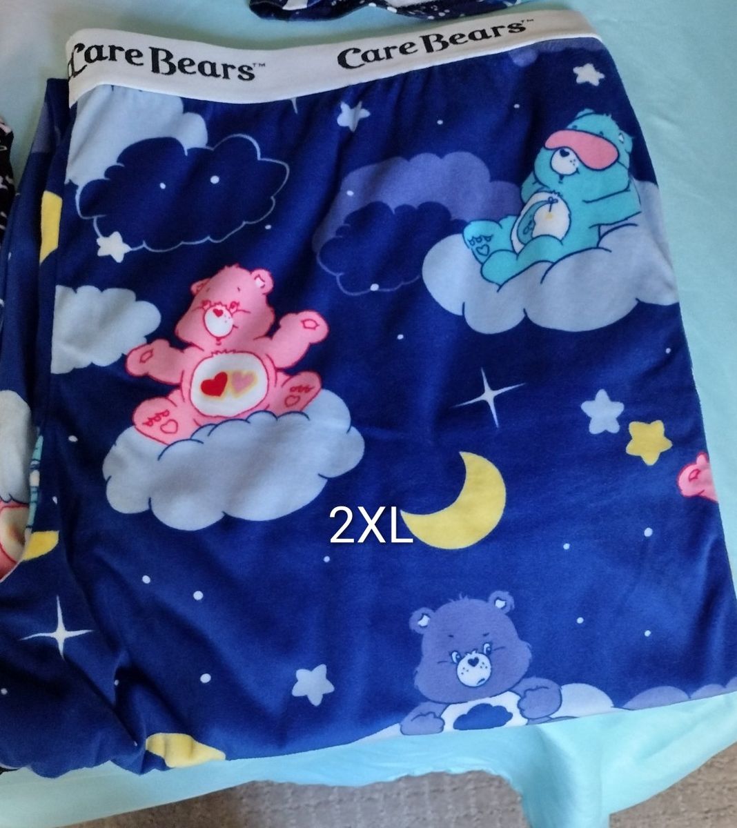 Care Bears Sleepy Bear & Share Bear 2XL Blue Fleece Pajama Pants Night Sky Clouds