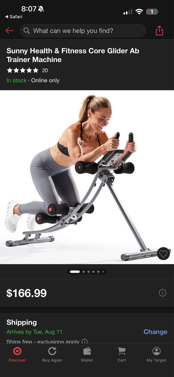 Sunny Health & Fitness Core Glider Ab Trainer Machine