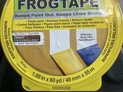 20 rolls of FrogTape Multi-Surface Painter's Tape, Yellow, 1.41in x 60yd, PaintBlock Technology