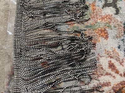 Silver Rhinestone Fringe Trim Sparkly Crystal Fringe Chain 8” Nine Feet