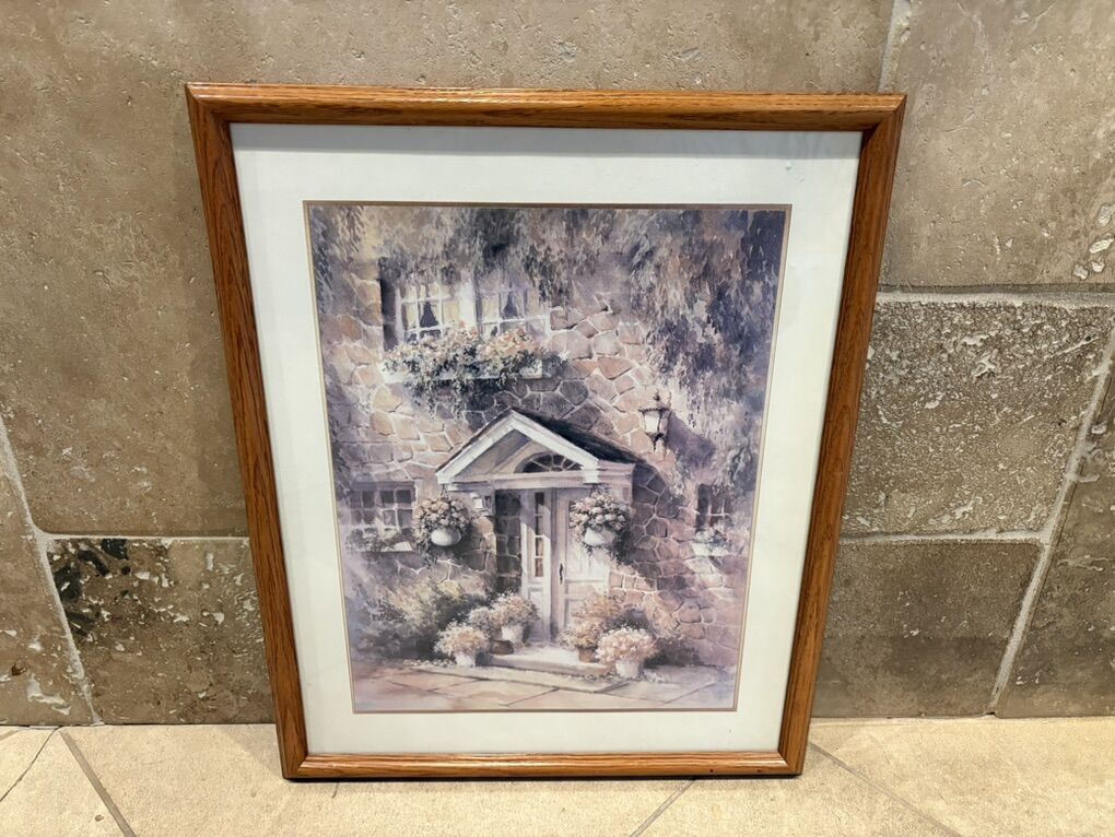 Framed Print Of Doorway W/ Flowers