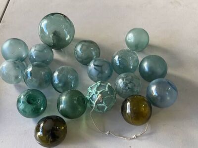 Vintage glass fishing blown floats