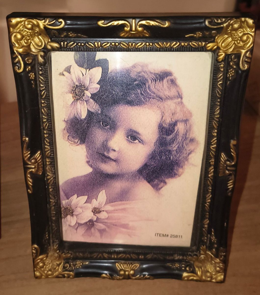 Set of two Vintage Style Picture Frame with Little Girl Portrait Insert Item 25811