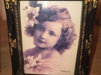 Set of two Vintage Style Picture Frame with Little Girl Portrait Insert Item 25811