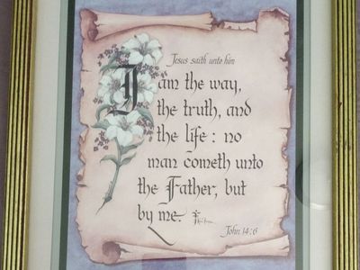 Home Interiors & Gifts Framed John 14:6 Bible Verse Scripture Art Gold Frame Wall Decor
