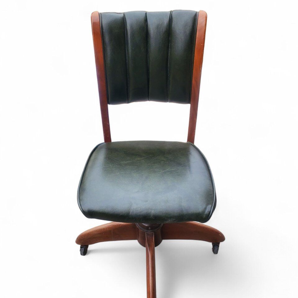 Antique Art Deco Swivel Office Desk Chair