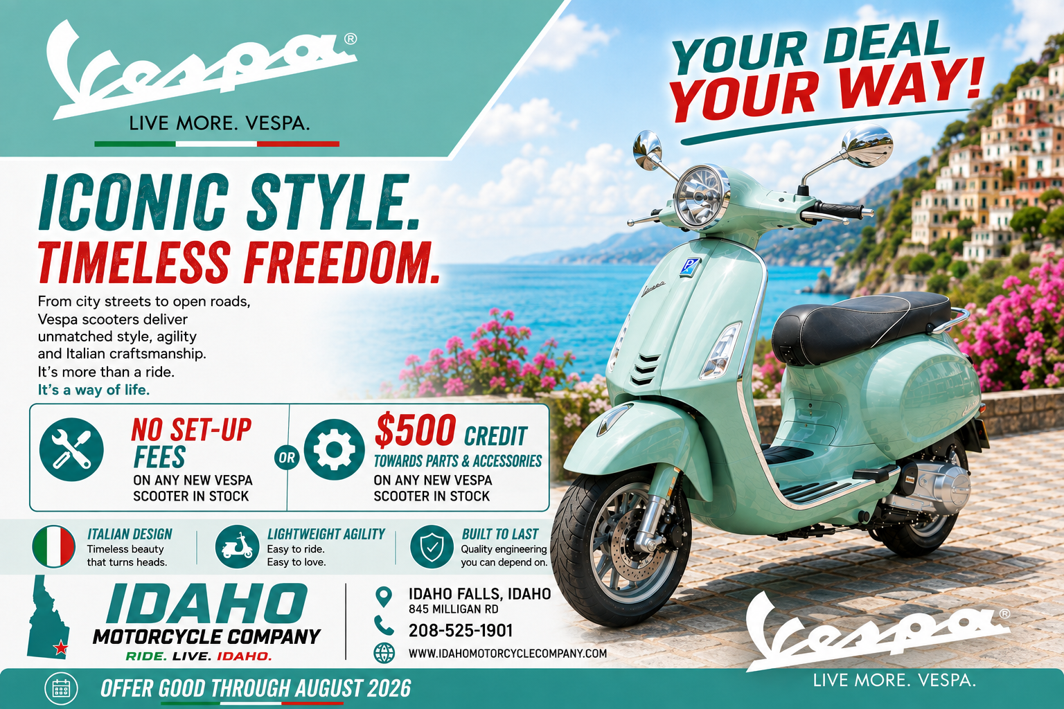 Vepsa Huge Deals Idaho Motorcycle Company Through August 2026