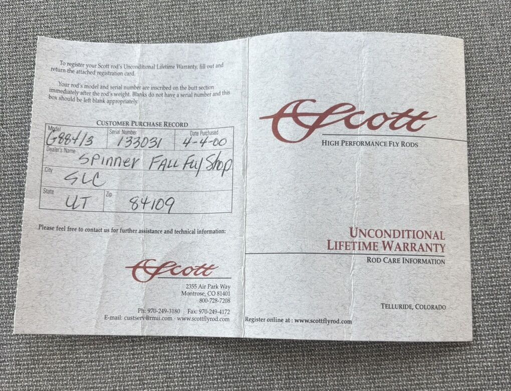 Scott Fly Rod and Bauer Reel