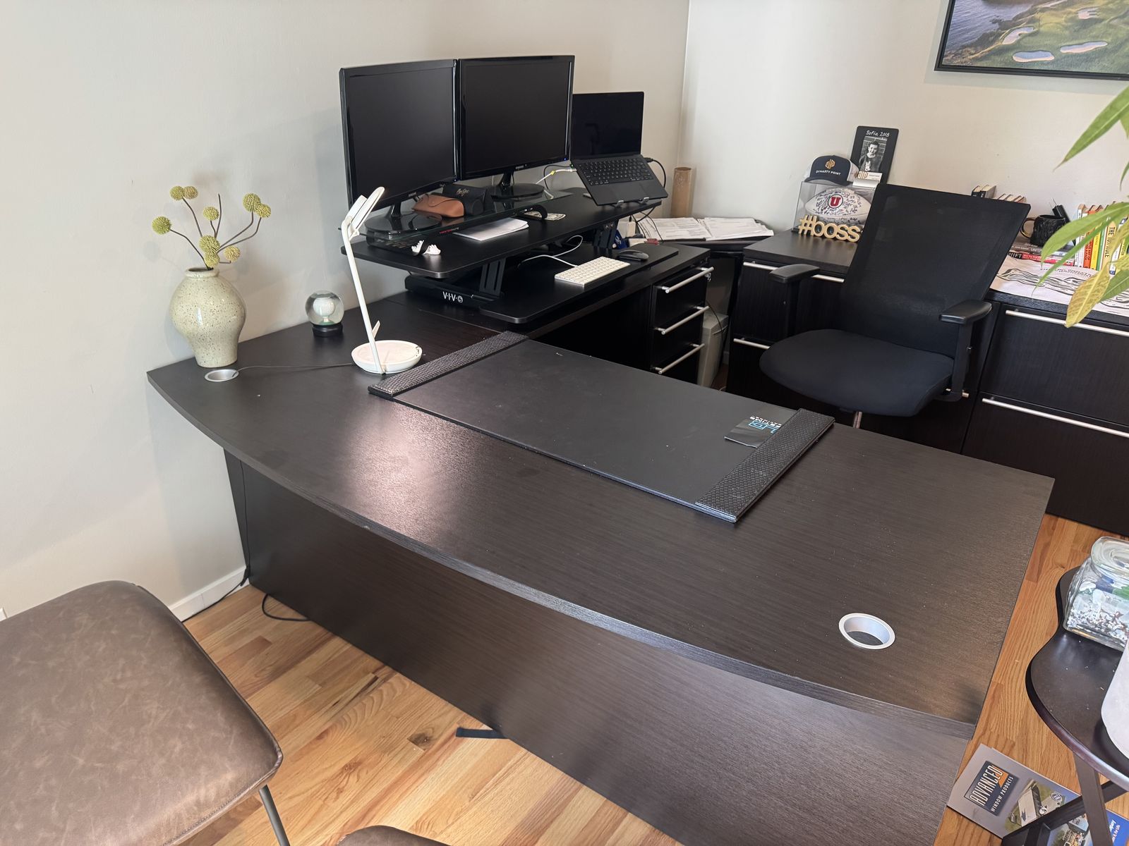 Executive Desk & 4 Drawer File Cabinet