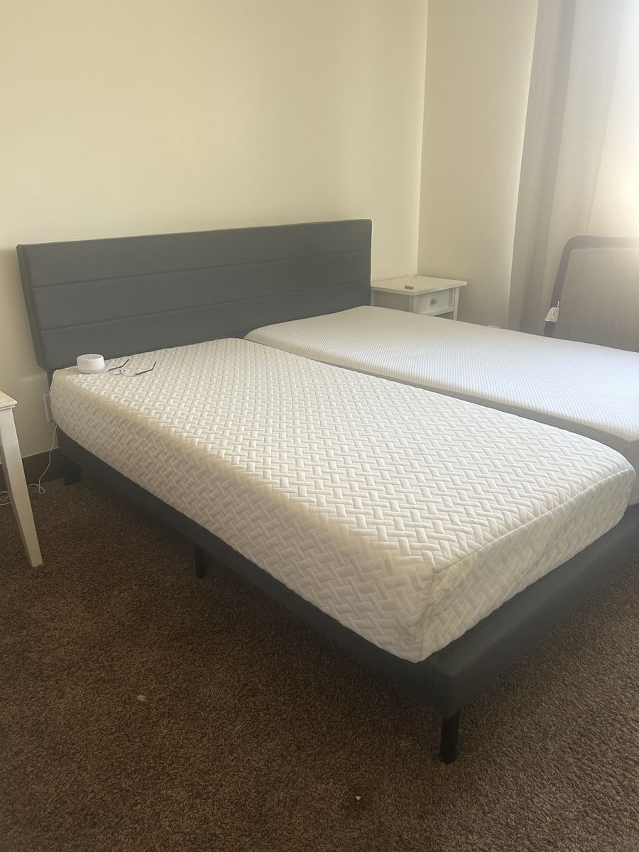 King bed frame and 2 twin XL matresses
