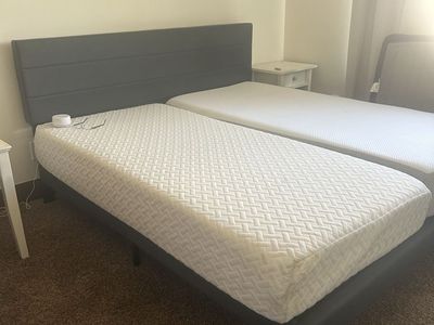 King bed frame and 2 twin XL matresses