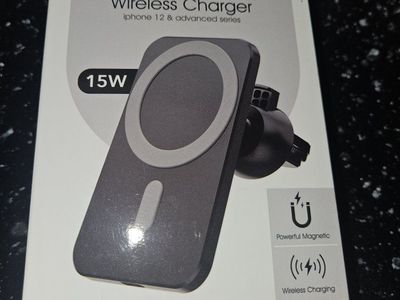 Car Magnetic 15W Wireless Charger for iPhone 12 & Advanced Series - Fast Charging USB-C