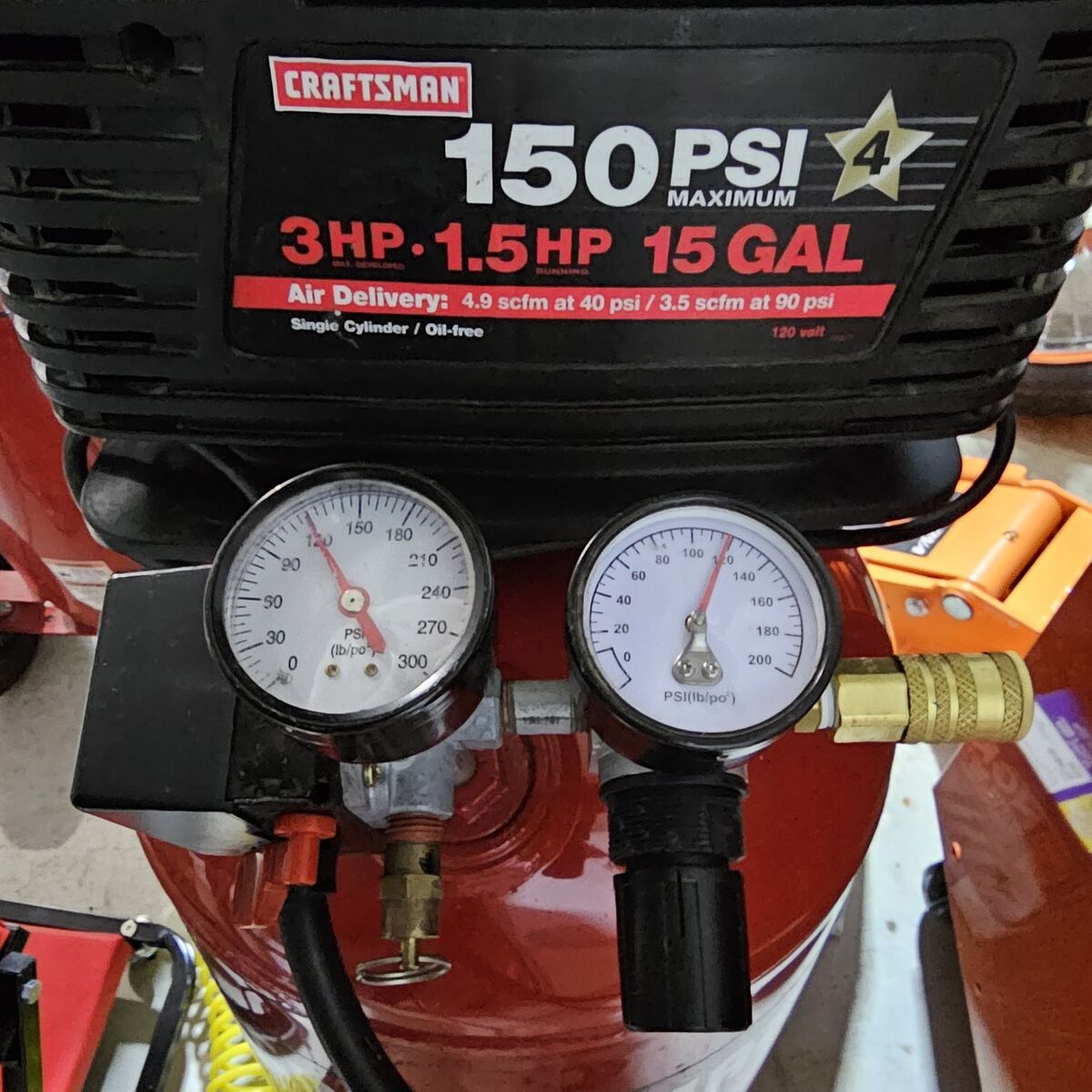 Craftsman 15 gallon air compressor