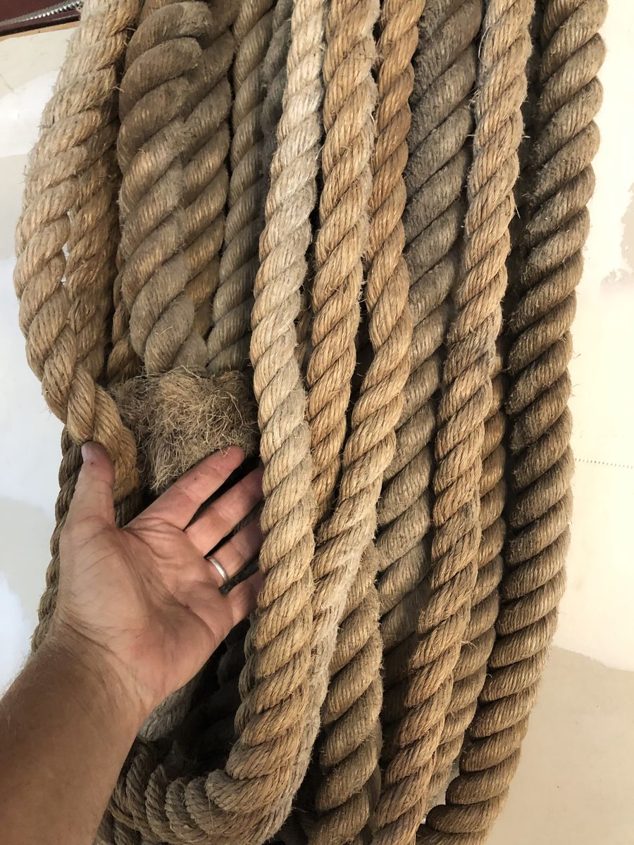 Heavy Duty Thick Manila Hemp Rope Coils - Used Nautical Rigging