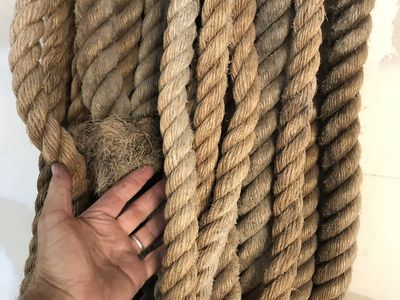 Heavy Duty Thick Manila Hemp Rope Coils - Used Nautical Rigging