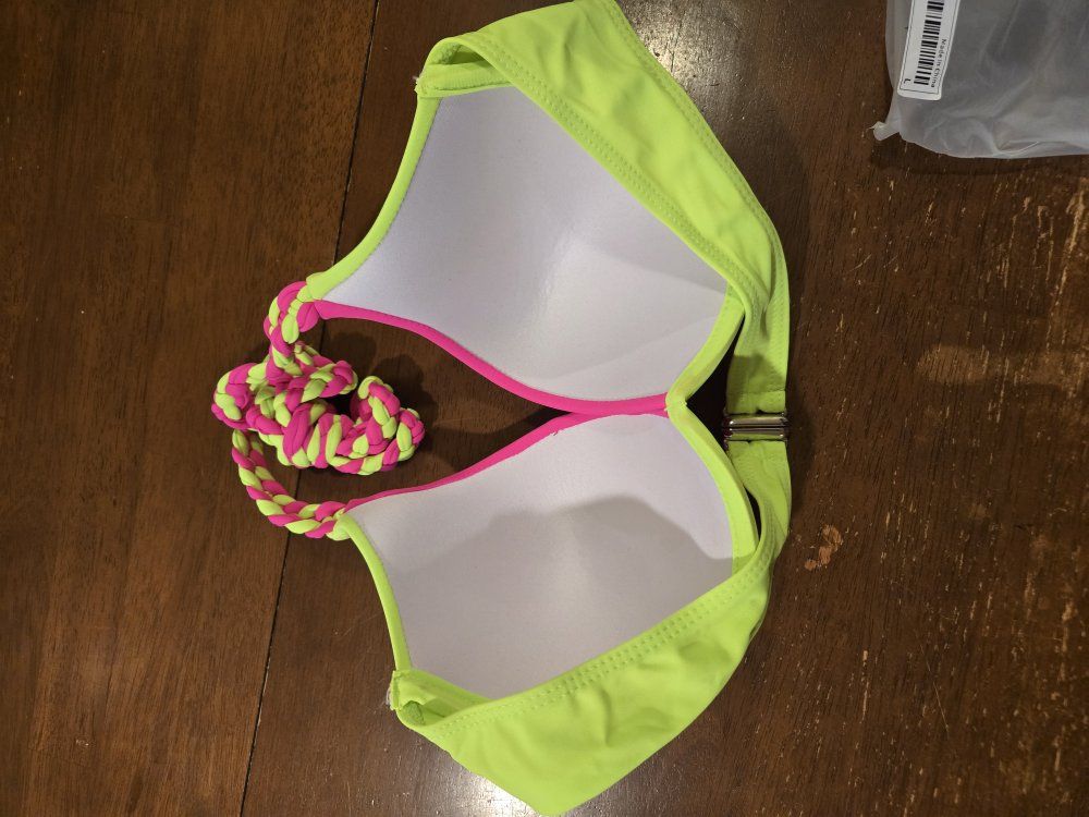 large colorful padded bikini top