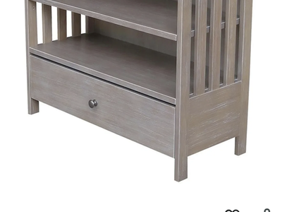 Mission Style Corner TV Stand Taupe Gray