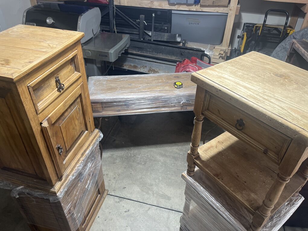 Rustic End Table Night Stand Set