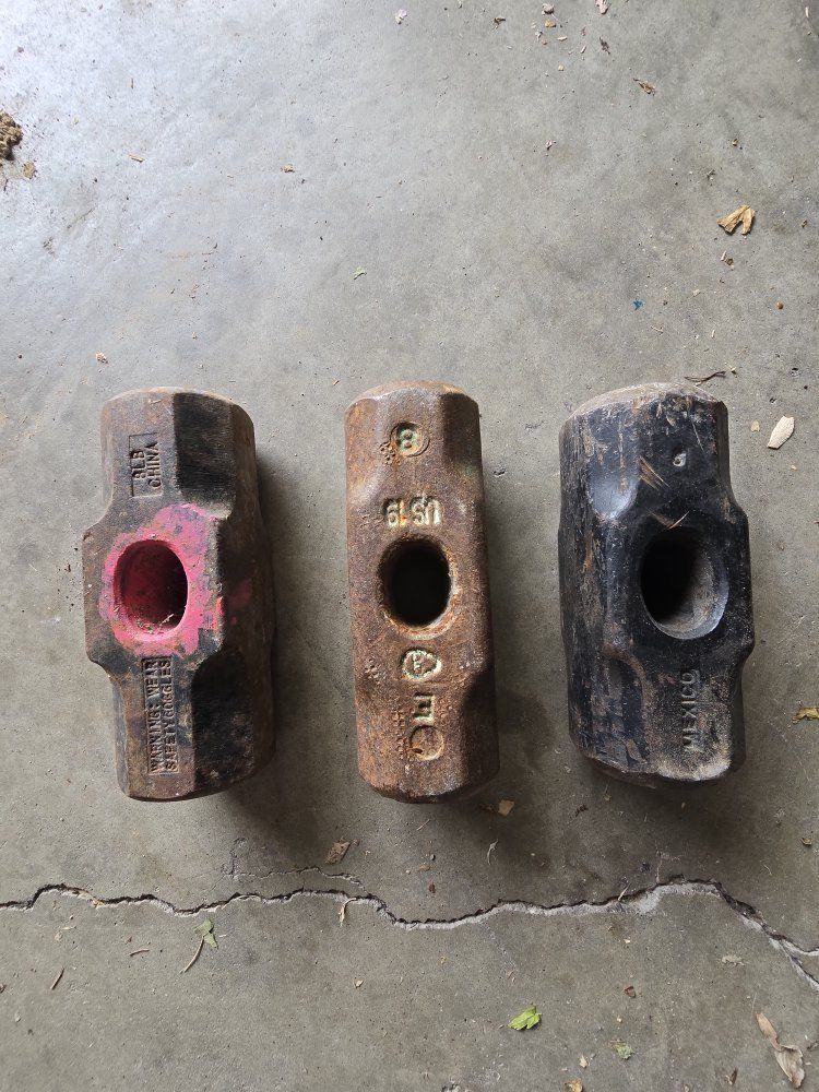 Three 8lb Sledgehammer Heads