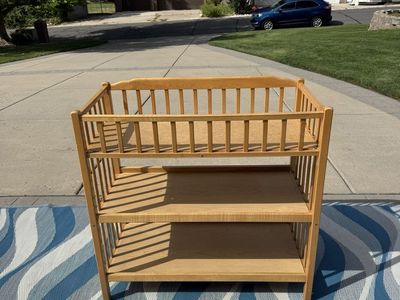Wooden Baby Changing Table with Storage Shelves