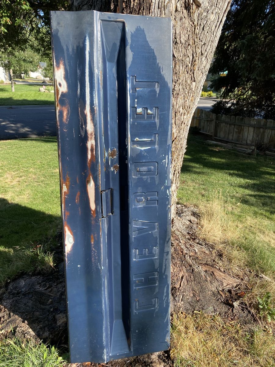 Vintage Chevrolet Truck Tailgate Blue Stamped Lettering 68-72