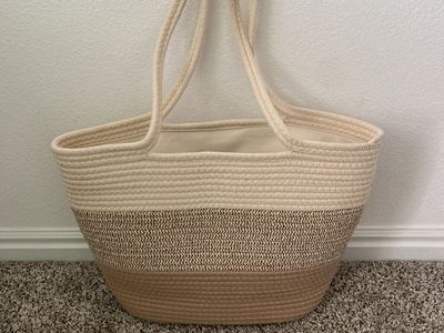Spacious Natural Tone Rope Tote Bag - Beach, Shopping, Everyday Use
