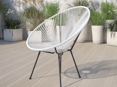 White Bungee Cord Lounge Chair