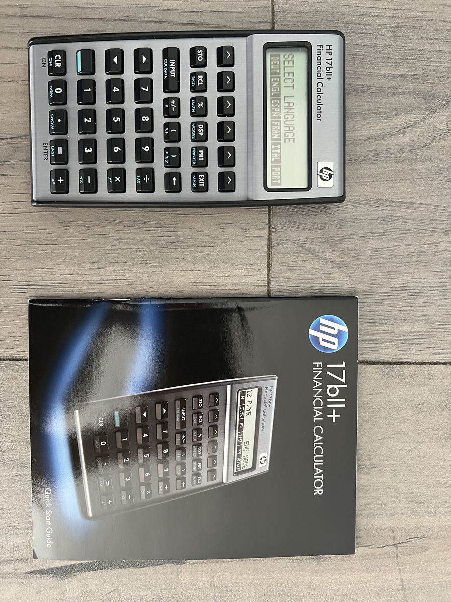 HP 17bII+ Financial Calculator with Quick Start Guide