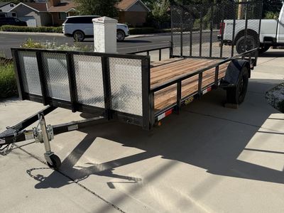 7x14 Single Axle Utility Trailer with Rock Guard & Spare Tire