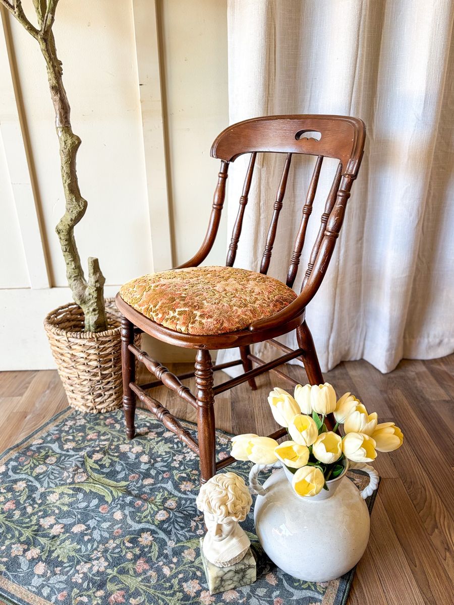 *FREE DELIVERY* Antique Floral & Wood Chair