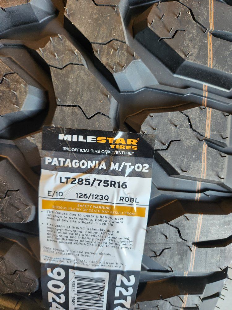 285/75r16 milestar Patagonia mt