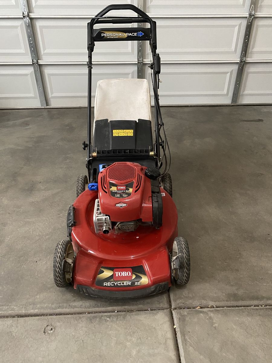 Toro Recycler 22” gas mower (with Personal Pace)