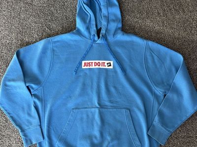 Nike Just Do It Men's Blue Hooded Sweatshirt- Size Large