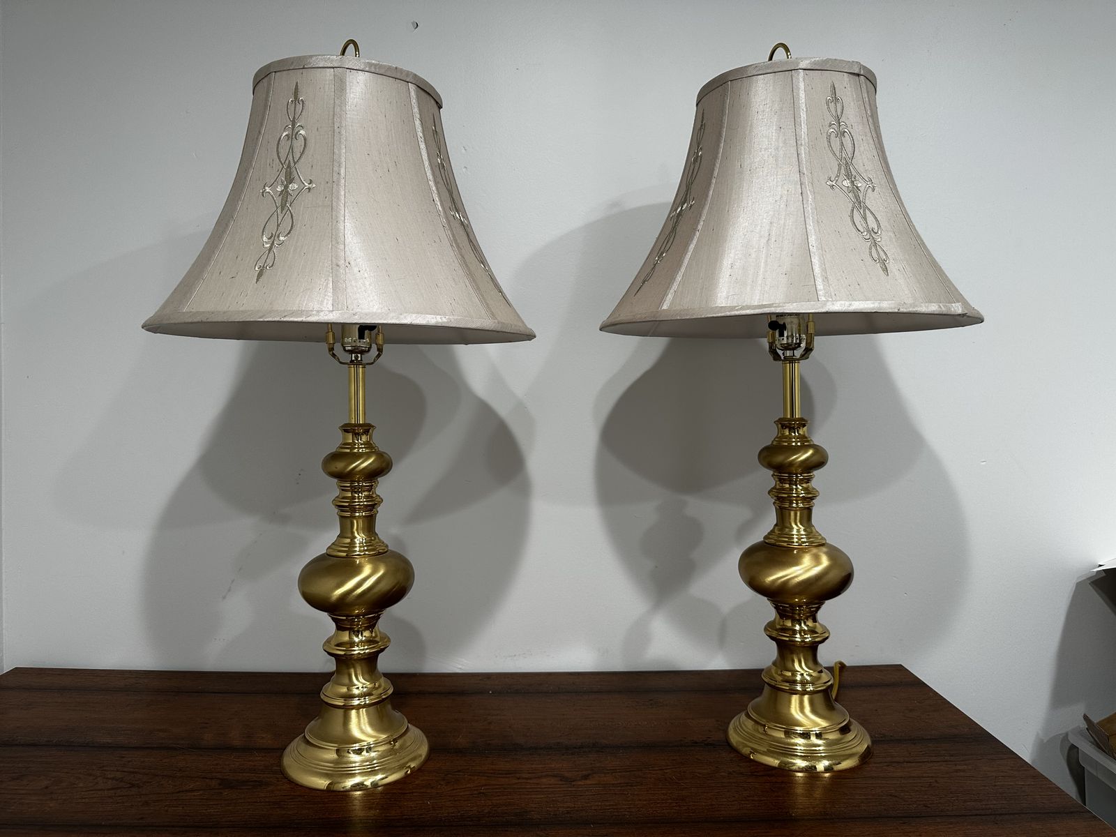 Vintage Polished Brass Table Lamps