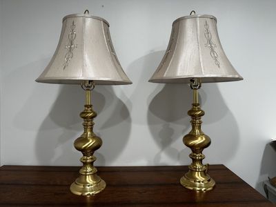 Vintage Polished Brass Table Lamps
