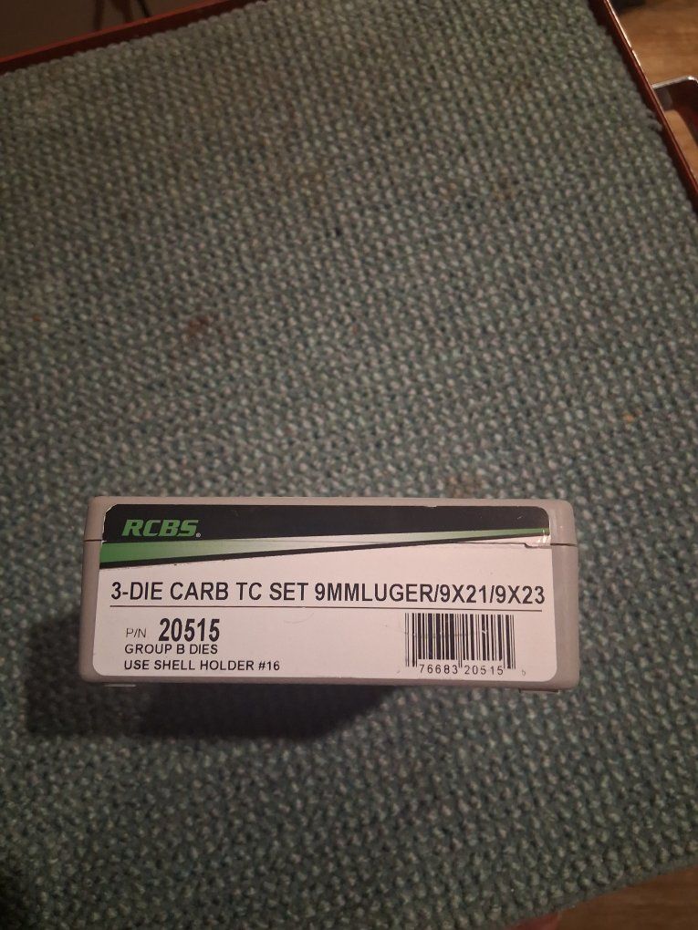 rcbs 9mm luger three piece die carb tc set