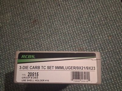 rcbs 9mm luger three piece die carb tc set
